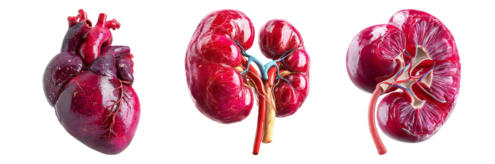 Anatomical Model Depictions of Human Heart and Kidney Organs