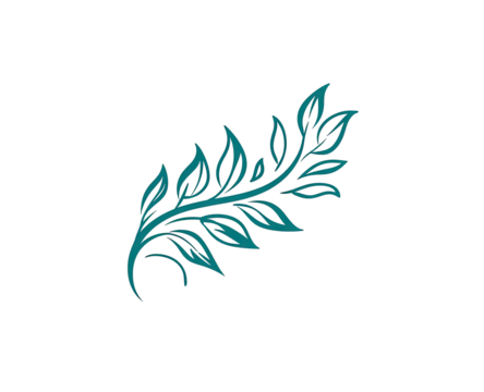 Teal stylized fern sprig