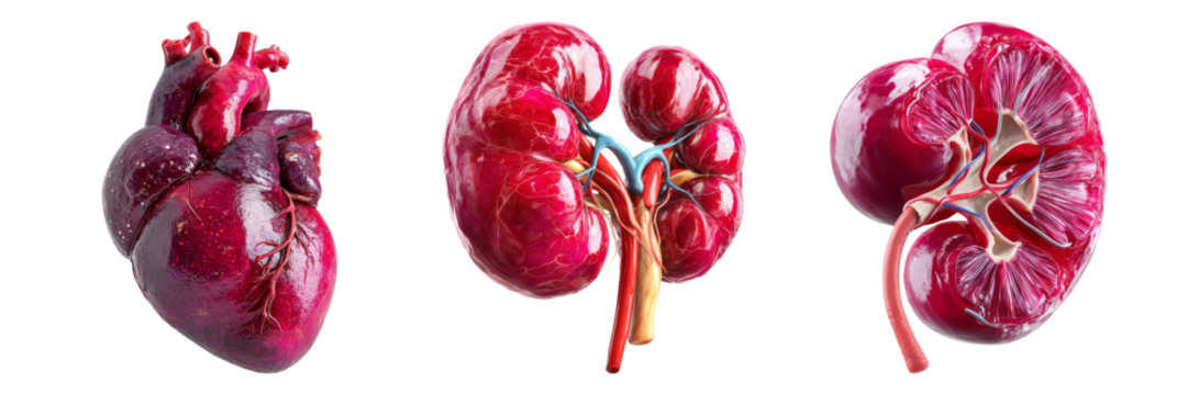 Anatomical Model Depictions of Human Heart and Kidney Organs