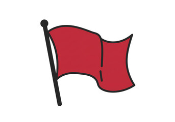 Red Flag Illustration Warning Alert Signal isolated on transparent background