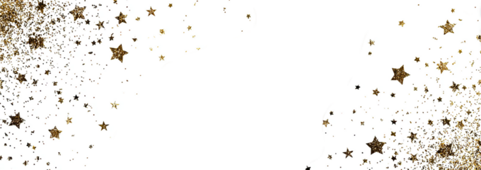 Abstract shape with gold star confetti