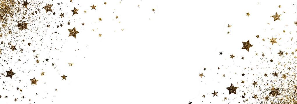 Abstract shape with gold star confetti