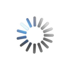 Obraz premium Photo of loading circle icon with blue bars isolated on transparent background for web design