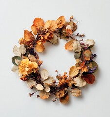 autumn wreath with pumpkins and sunflowers, hello autumn