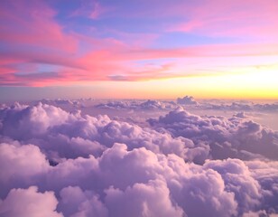 Aerial view of clouds at sunset