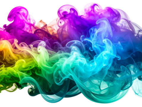  White Vapor Clouds with Smooth Gradient Swirls, Floating Effect, Transparent PNG