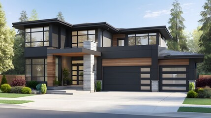 Modern house exterior with contemporary design.