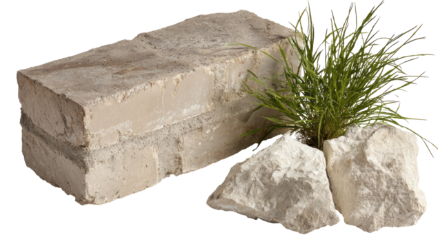 Stone brick and rocks