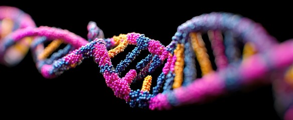 The vibrant DNA helix showcasing the intricate structure of genetic material.