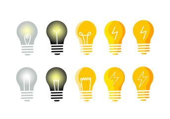 Lamp light bulb icon symbol vector illustration. Idea solution symbol isolated on background.