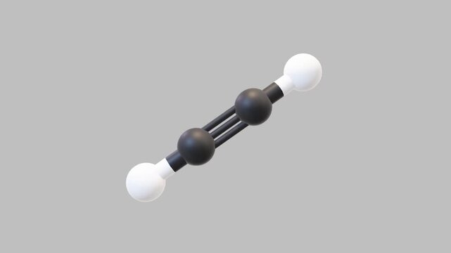 3D Animation Animated Ethyne Molecular Model on a Rotating Turntable