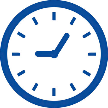 Simple blue clock icon