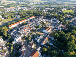 panoramic aerial view of the city of glauchau in saxony east germany