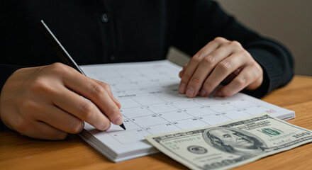 businessman holding a pen