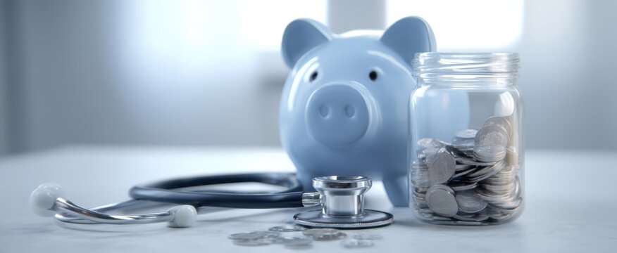 The innovative intersection of health care and personal finance represented visually. - Powered by Adobe