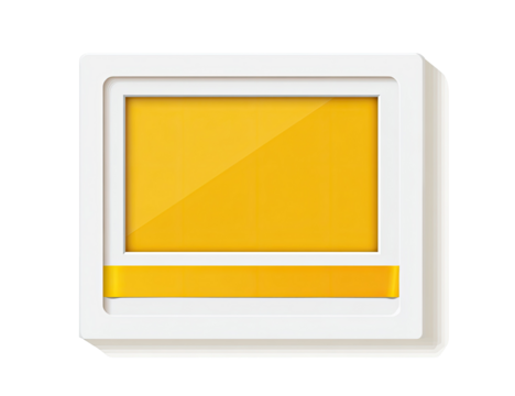 Blank yellow screen in white frame