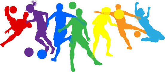 Soccer Football Players Male Female Silhouettes © Christos Georghiou