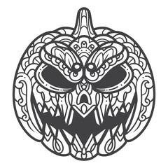 pumpkin  mandala arts isolated on white background