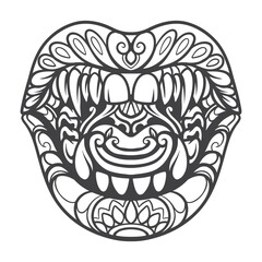 Obraz premium dracula mouth mandala arts isolated on white background