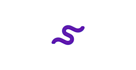 Abstract purple, wavy, S-shaped form against a black background