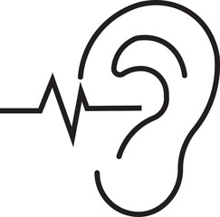 Vector illustration of an ear hearing test icon