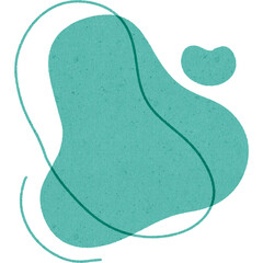 Abstract blue shape with textured surface and curved lines creating artistic design