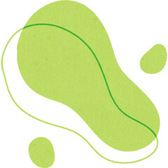 Abstract green organic shape with smooth lines and textured surface, calm and natural
