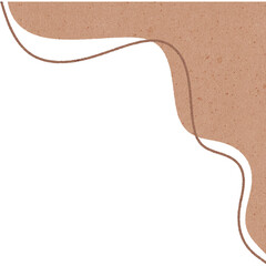 Fototapeta premium Abstract brown textured shape with wavy lines on transparency background creating artistic design