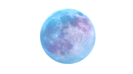 full moon with glowing aura, celestial symbolism, transparent background