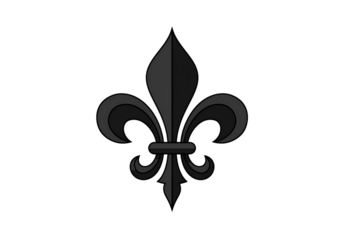 Monochromatic Fleurdelis Graphic isolated on transparent background