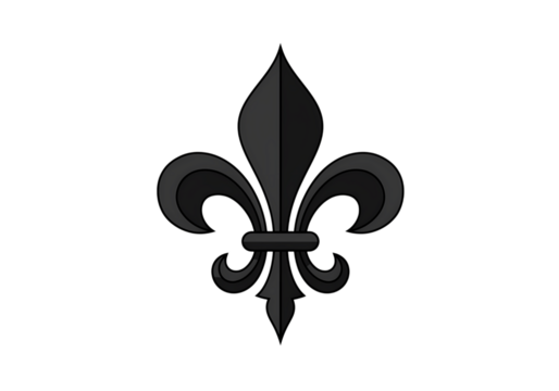 Monochromatic Fleurdelis Graphic isolated on transparent background - Powered by Adobe