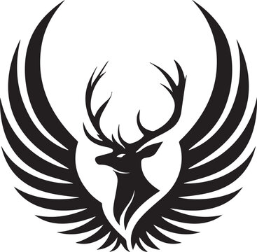 Black and white vector illustration of a tribal dragon tattoo design with symbolic wings and fierce eyes