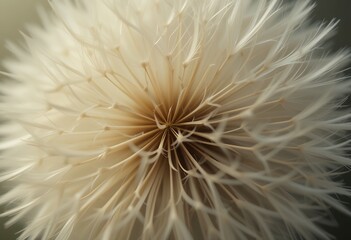 Fototapeta premium Close up detailed view of a fragile dandelion seed head showcasing intricate natural structure