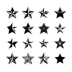 Fototapeta premium Various star shapes in grayscale