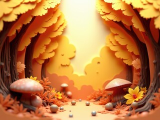 Layered Paper Autumn Nature