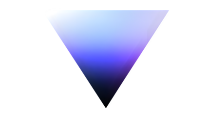 inverted triangle with fading gradient edges, abstract grounding, white background
