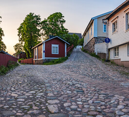 street in the old town of porvoo