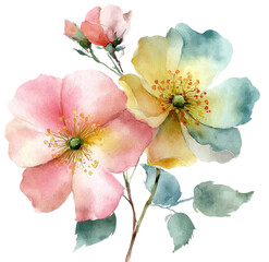 Delicate watercolor floral bouquet