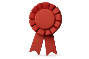 3d rendering of a red award ribbon symbolizing achievement and recognition, isolated on a transparent background, perfect for design projects related to winning and accomplishment