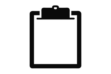 Simple clipboard icon showing black outline and a clean presentation on a white background