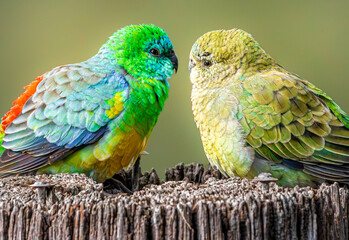 Obraz premium Red Rumped Parrots, Melbourne, Australia