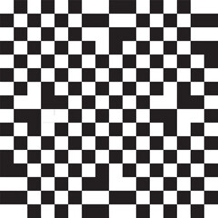 Fototapeta premium Seamless Checkered Design Silhouette | Black Vector Art