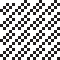 Seamless Checkered Design Silhouette | Black Vector Art