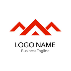 Fototapeta premium Red Building Construction Real Estate Logo Design Template