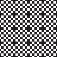 Fototapeta premium Seamless Checkered Design Silhouette | Black Vector Art