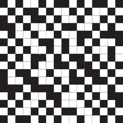 Fototapeta premium Seamless Checkered Design Silhouette | Black Vector Art