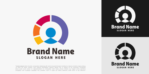 Success people logo template design. Leadership logo concept. Healthy life vector illustration.