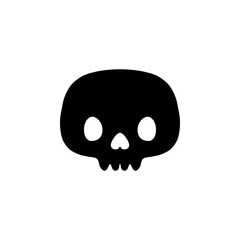 Simple black color skull illustration