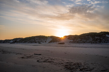 sunrise at the dunes and beach