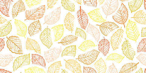Autumn background of leaves, vector design